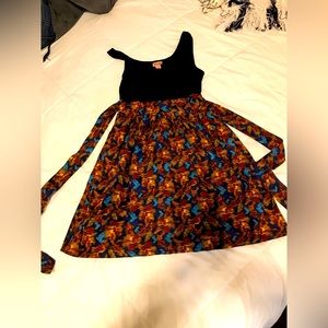 Mossimo ladies size small navy and natural earth tones dress C